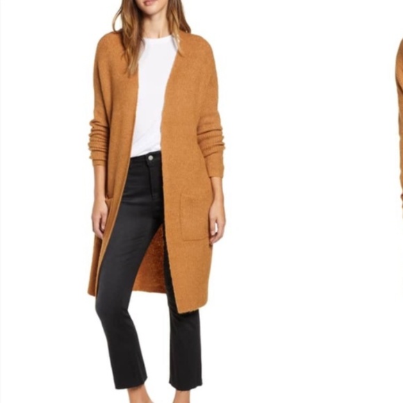 leith open front midi coat